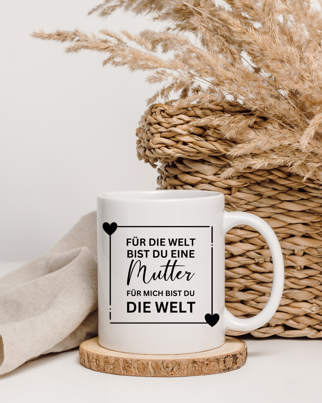 Mama Tasse mit Spruch – 'Für die Welt bist du eine Mutter, für mich bist du die Welt'