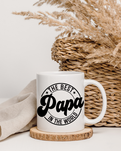 Tasse „Best Papa in the World“ – Beidseitig bedruckt – Geschenkidee zum Vatertag, Geburtstag