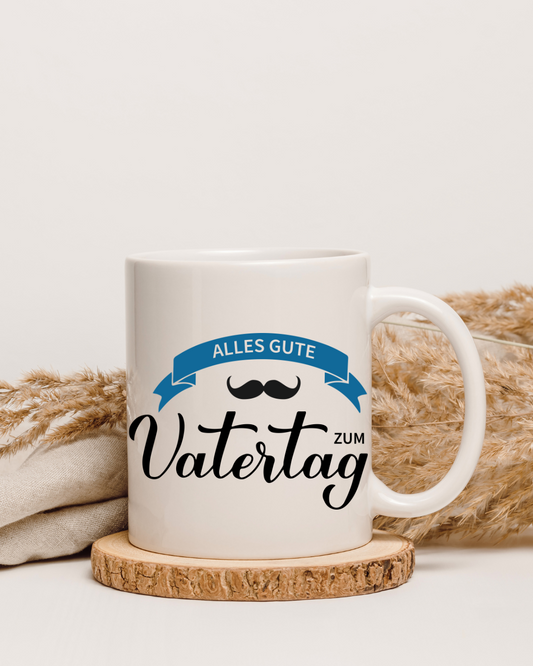 Tasse "Alles Gute zum Vatertag" – Beidseitig bedruckte Keramiktasse (330 ml) – Persönliches Geschenk für den besten Papa