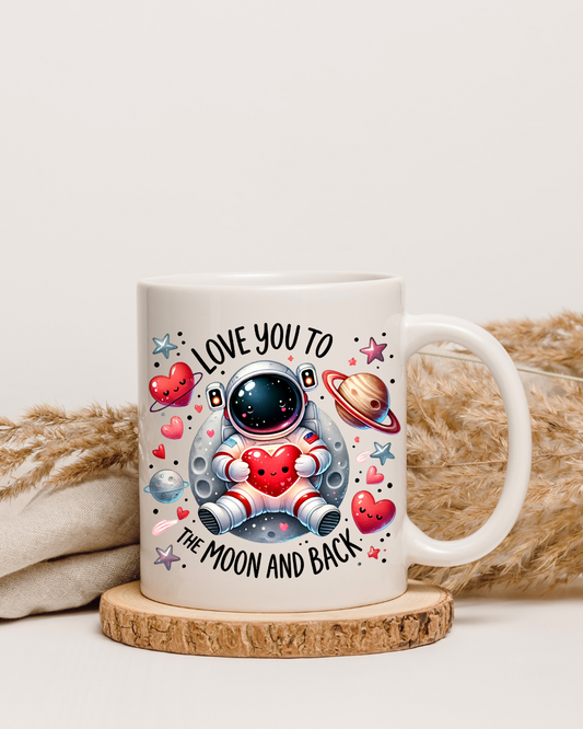 Tasse "Love You to the Moon and Back" – Beidseitig bedruckte Keramiktasse (330 ml) – Romantisches Geschenk für Partner & Familie