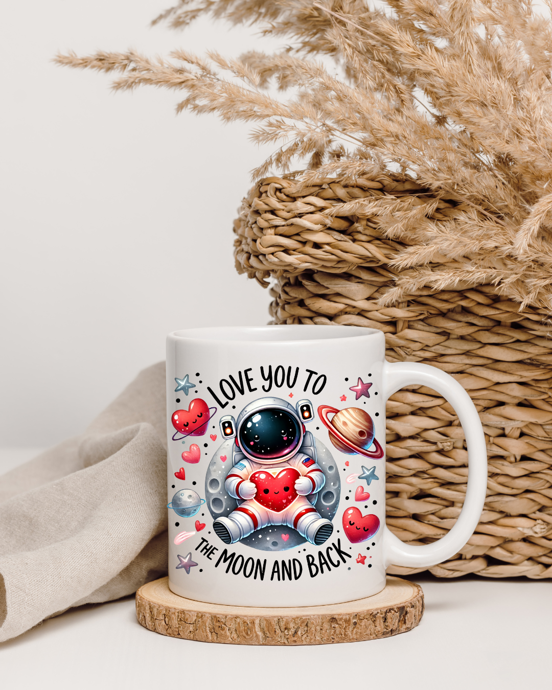Tasse "Love You to the Moon and Back" – Beidseitig bedruckte Keramiktasse (330 ml) – Romantisches Geschenk für Partner & Familie