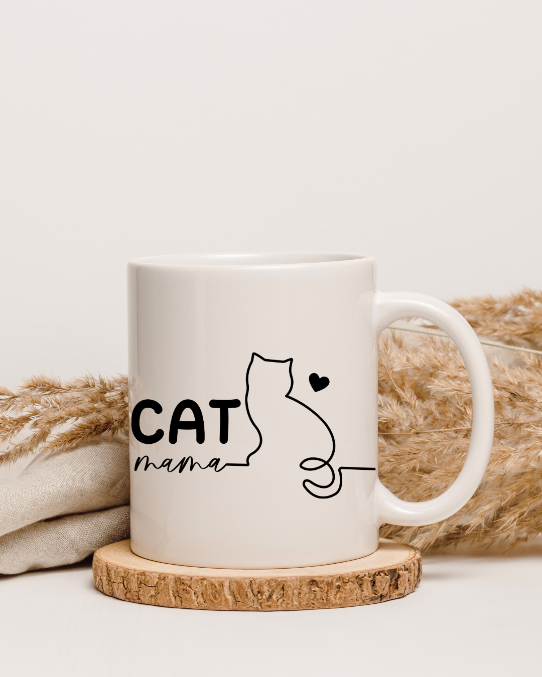Tasse "Cat Mama" – Beidseitig bedruckte Keramiktasse (330 ml) – Liebevolles Geschenk für Katzenliebhaberinnen & Tierfreundinnen
