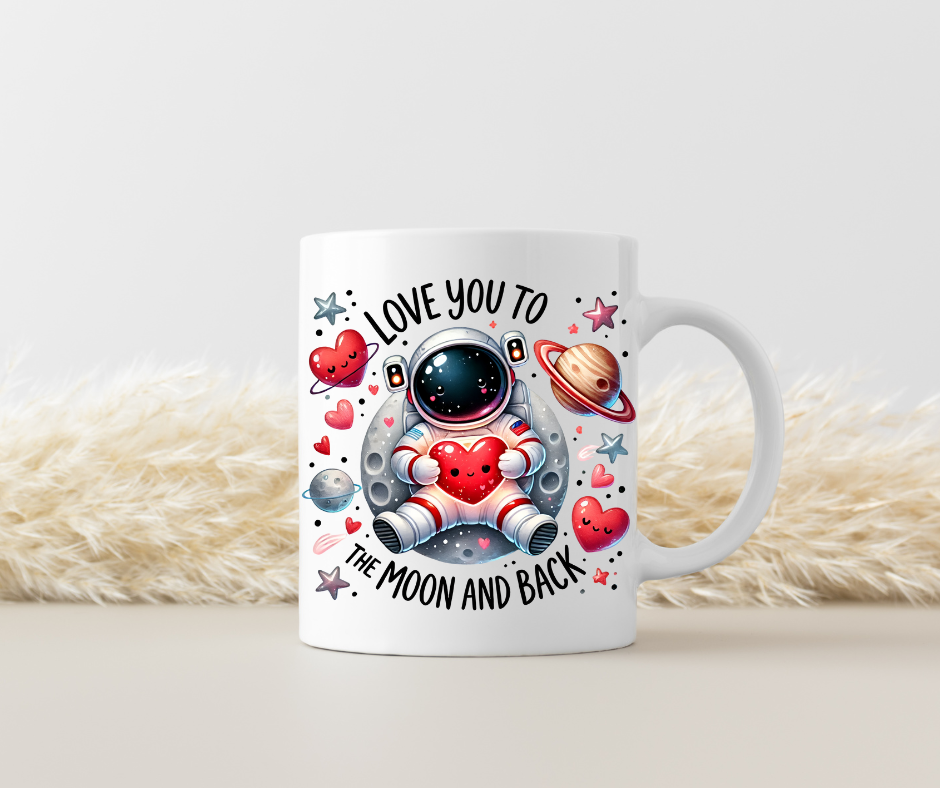 Tasse "Love You to the Moon and Back" – Beidseitig bedruckte Keramiktasse (330 ml) – Romantisches Geschenk für Partner & Familie