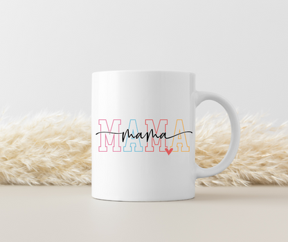 Tasse MAMA mit Herz – beidseitig bedruckt, Geschenk für Muttertag & Geburtstag
