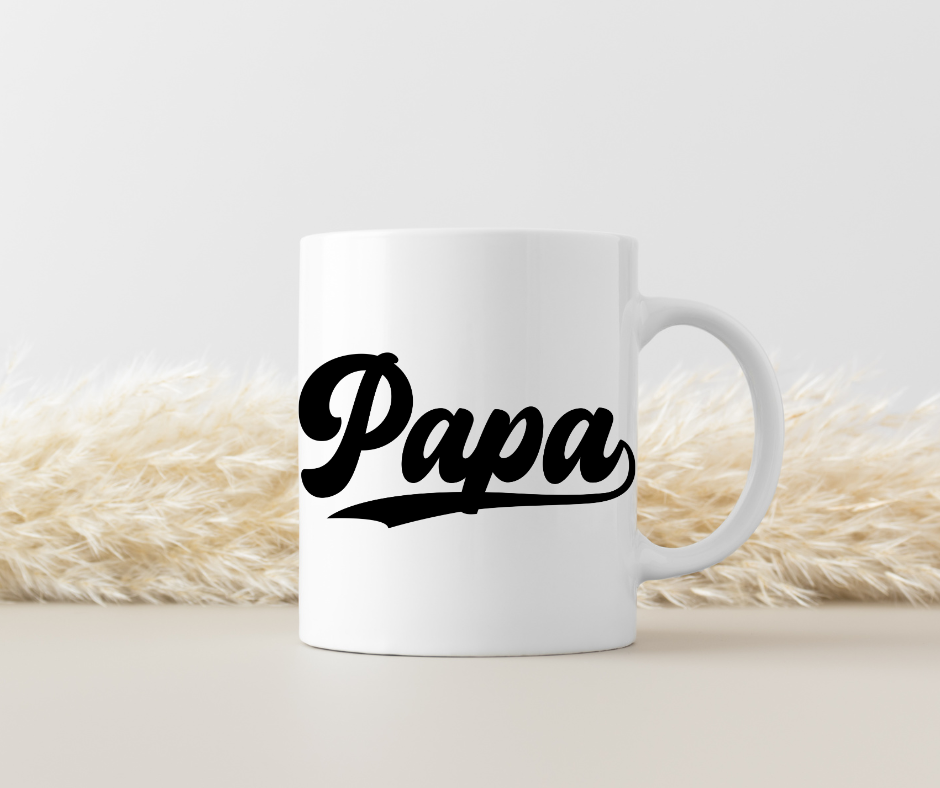 Tasse mit Retro-Schriftzug „Papa“ – Vintage Design – Geschenkidee für den besten Papa 330ml