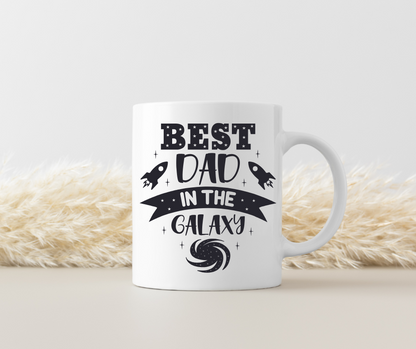 Tasse "Best Dad in the Galaxy" – Beidseitig bedruckte Keramiktasse (330 ml) – Perfektes Geschenk zum Vatertag für den besten Papa