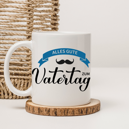 Tasse "Alles Gute zum Vatertag" – Beidseitig bedruckte Keramiktasse (330 ml) – Persönliches Geschenk für den besten Papa