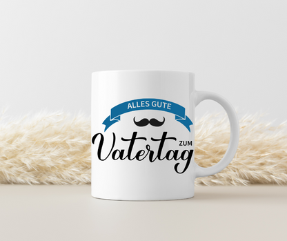 Tasse "Alles Gute zum Vatertag" – Beidseitig bedruckte Keramiktasse (330 ml) – Persönliches Geschenk für den besten Papa